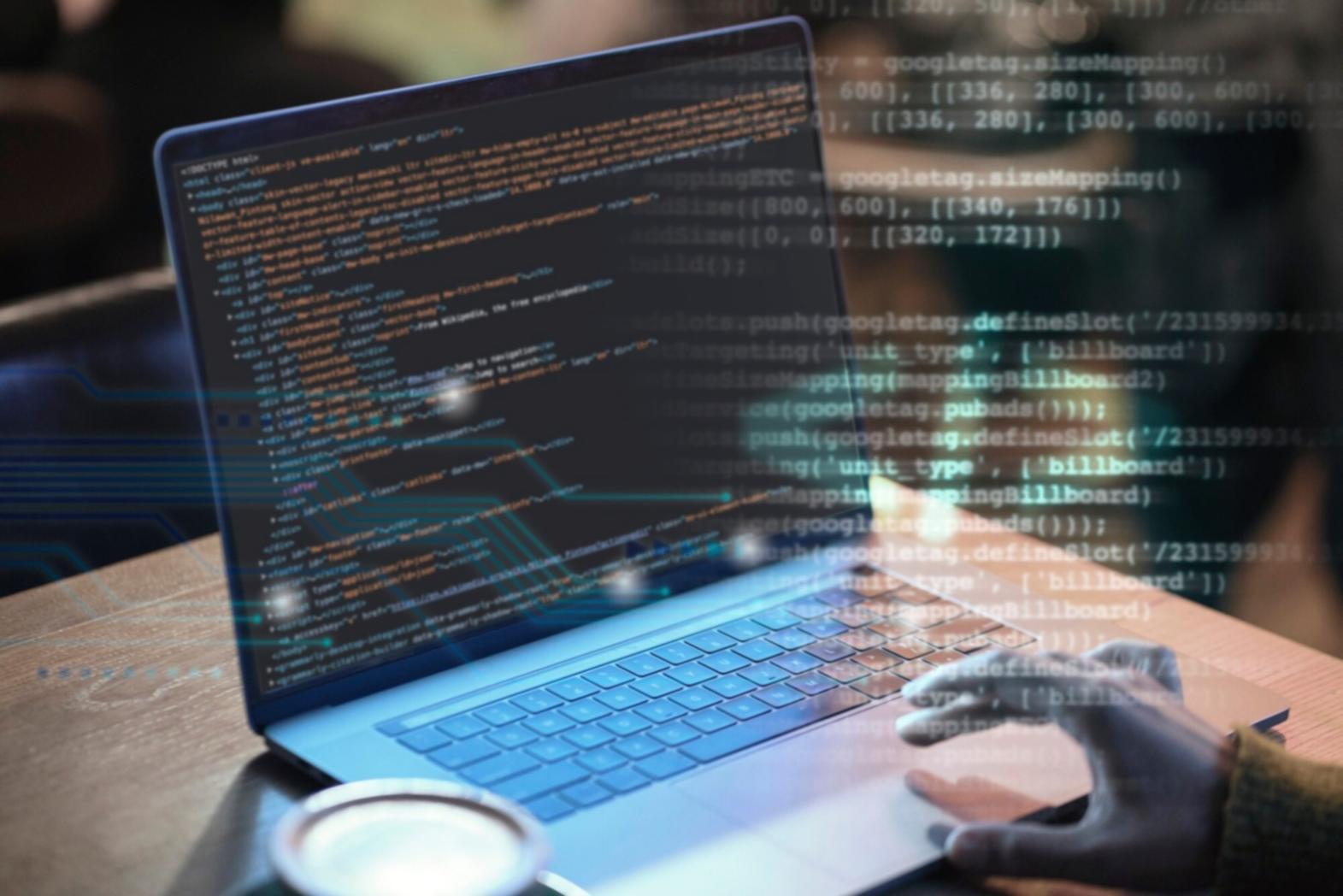 Students working on computer vision projects with multiple monitors showing code and image analysis